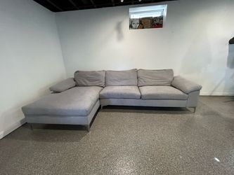 Modern gray sofa sectional with chaise