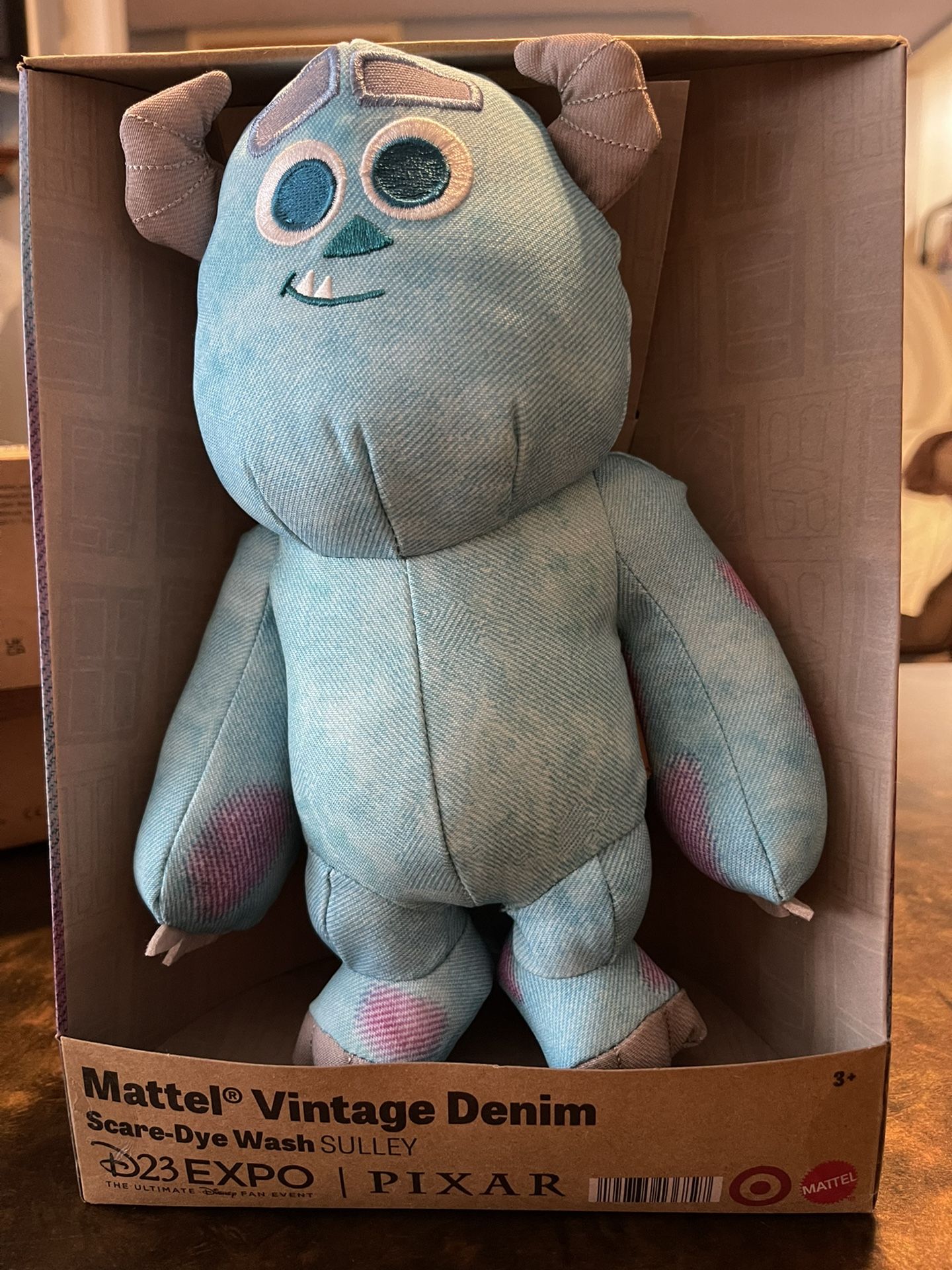 Rare Disney D23 Expo Mattel Vintage Denim Scare dye Wash Sullen Pixar Target Exclusive