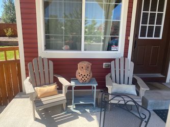 Adirondack chairs and table