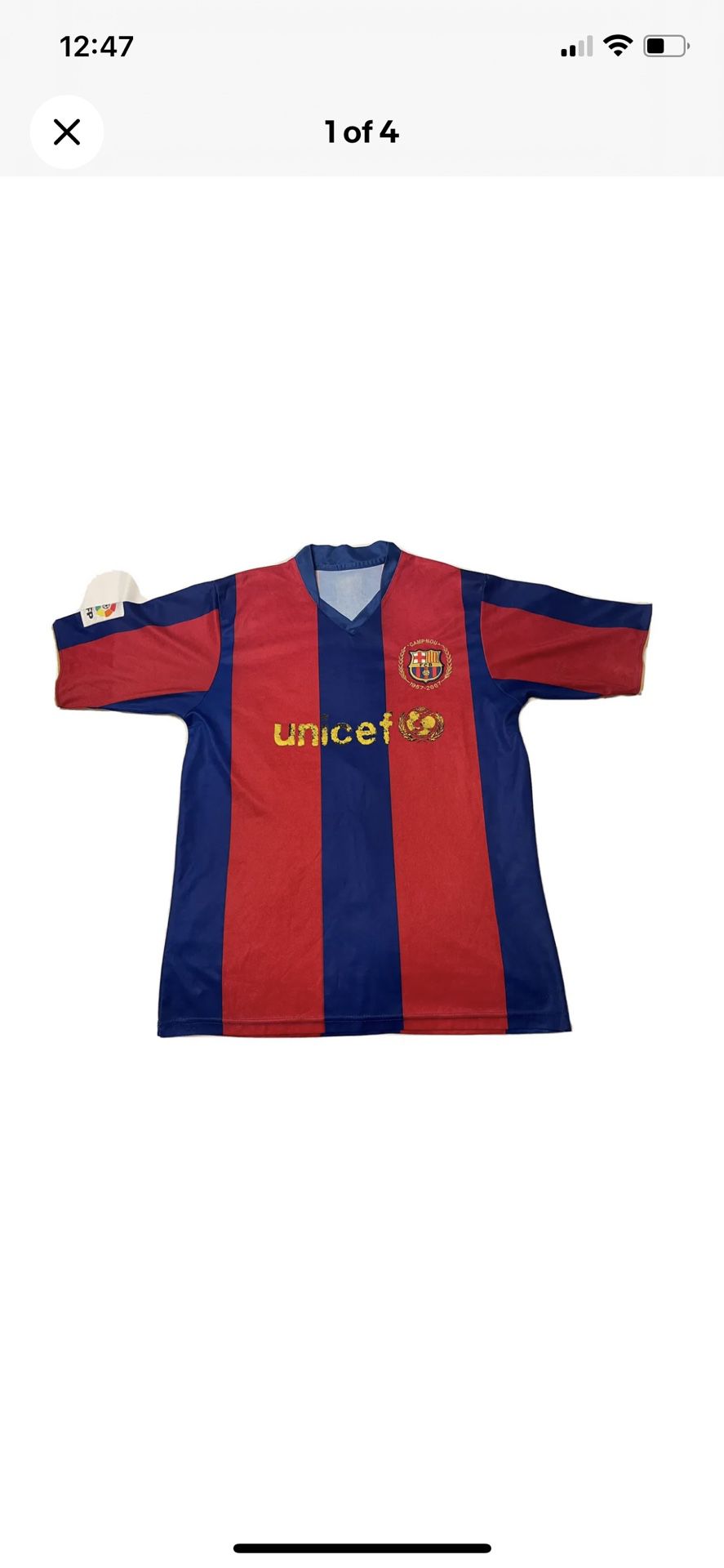 Vintage 2007-08 Barcelona Home jersey shirt LFP FCB Campnou Large