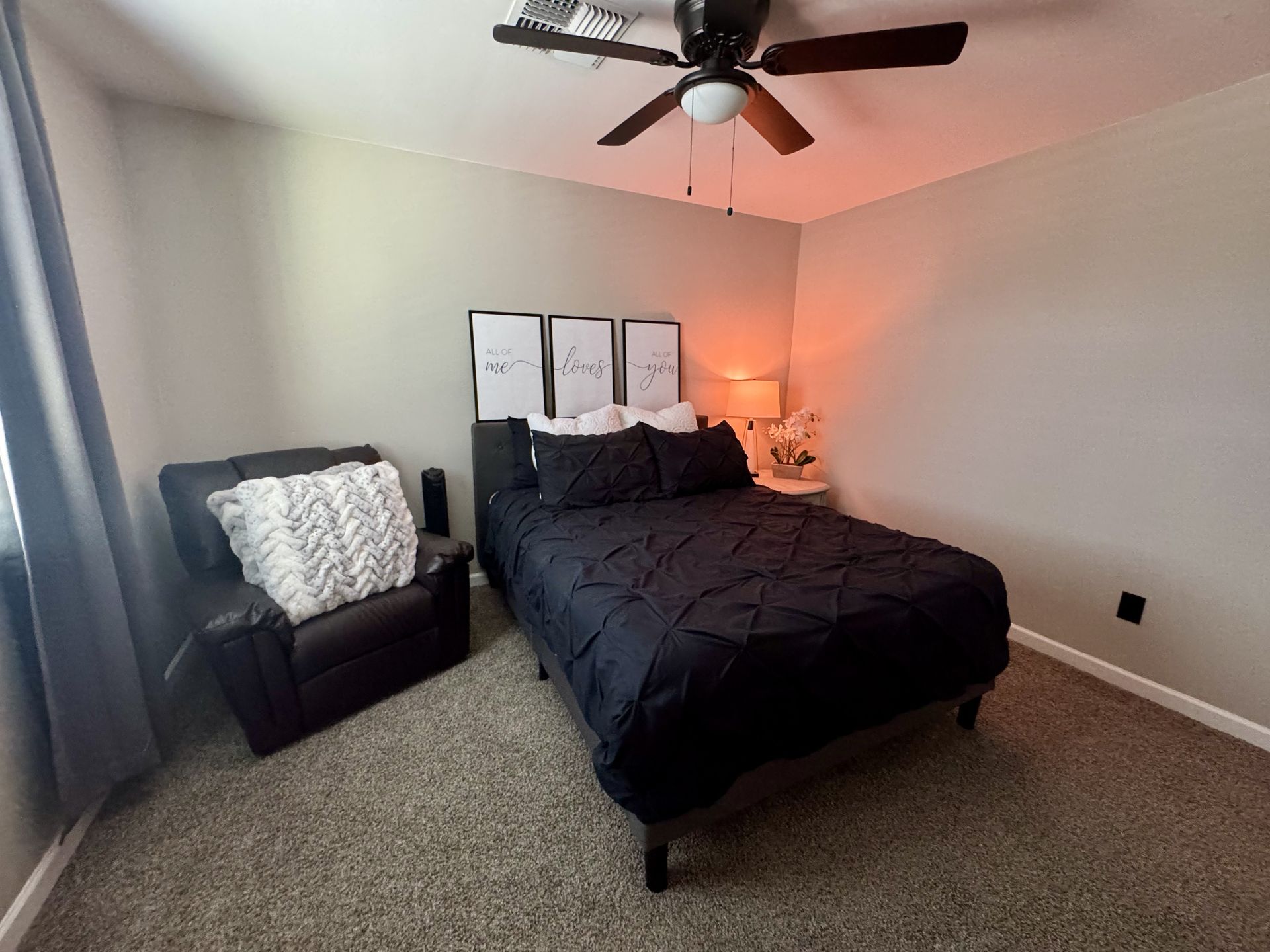 Complete bed set - mattress + frame + bedding