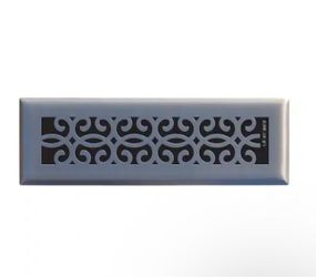 Classic Scroll 2 in. x 10 in. Steel Floor Register in Brushed Nickel