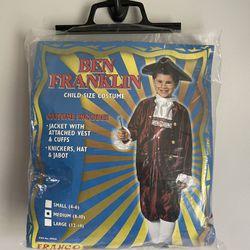 Children’s Boys Size Medium 8-10 Ben Franklin Historical Figure Costume Dress Halloween 