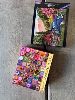 Puzzles and art supplies