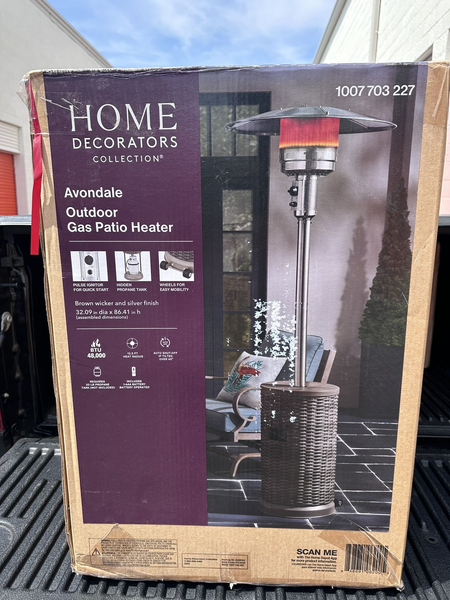 48,000 BTU's Patio Heater, Outdoors Gas Patio Heaters Floor Standing Patio Heater Commercial Outdoor Heater. Ideal for warming up outdoor spaces. Feat
