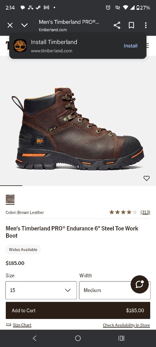 Timberland Pro Steel Toe