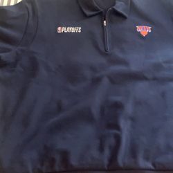 KITH KNICKS QUARTER ZIP (NAVY AND ORANGE) SIZE XXL