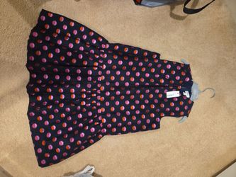New Gymboree Black wirh Pink Polka Dot Sleeveless Swing Dress