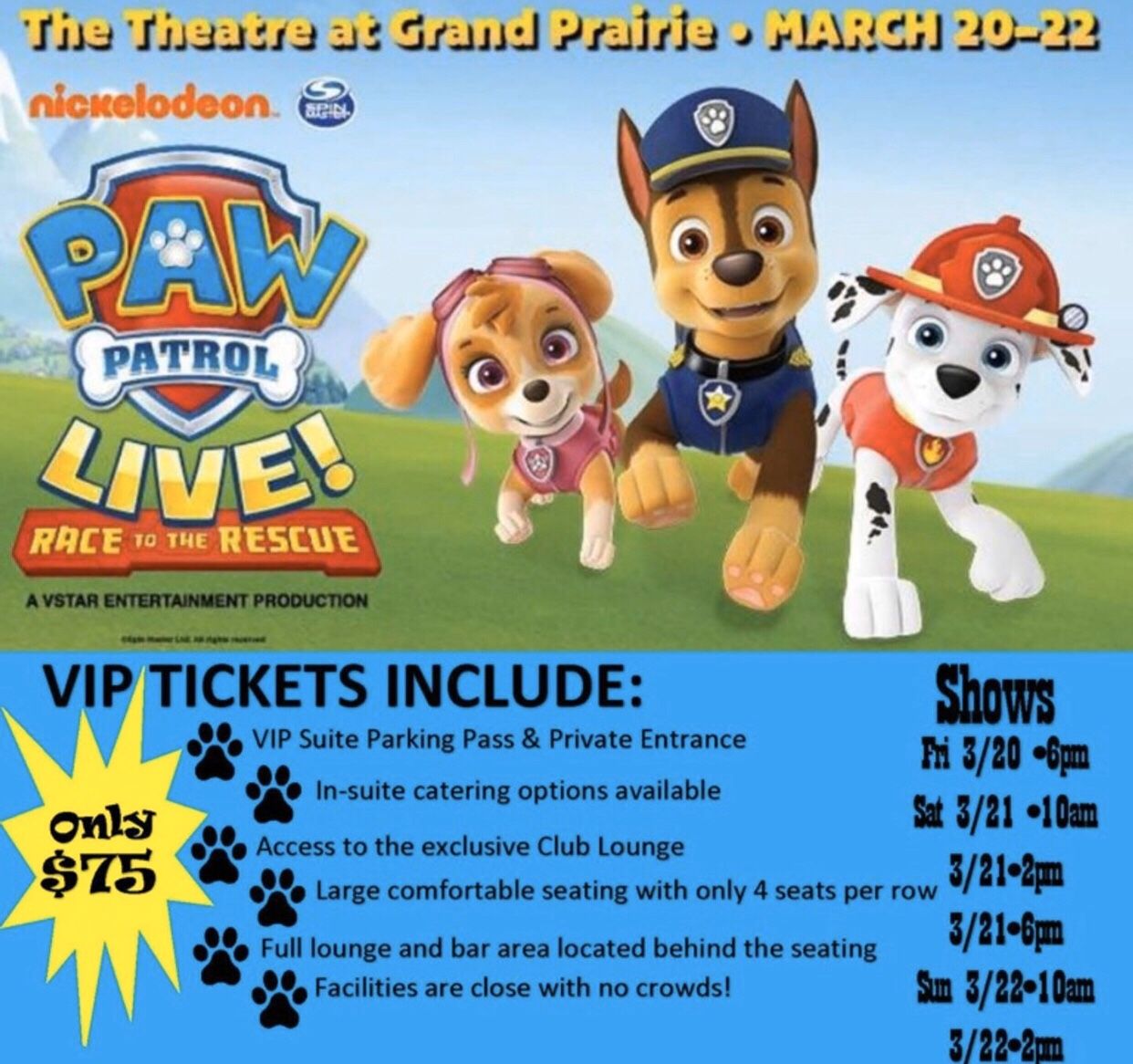 Paw Patrol VIP Suite tickets