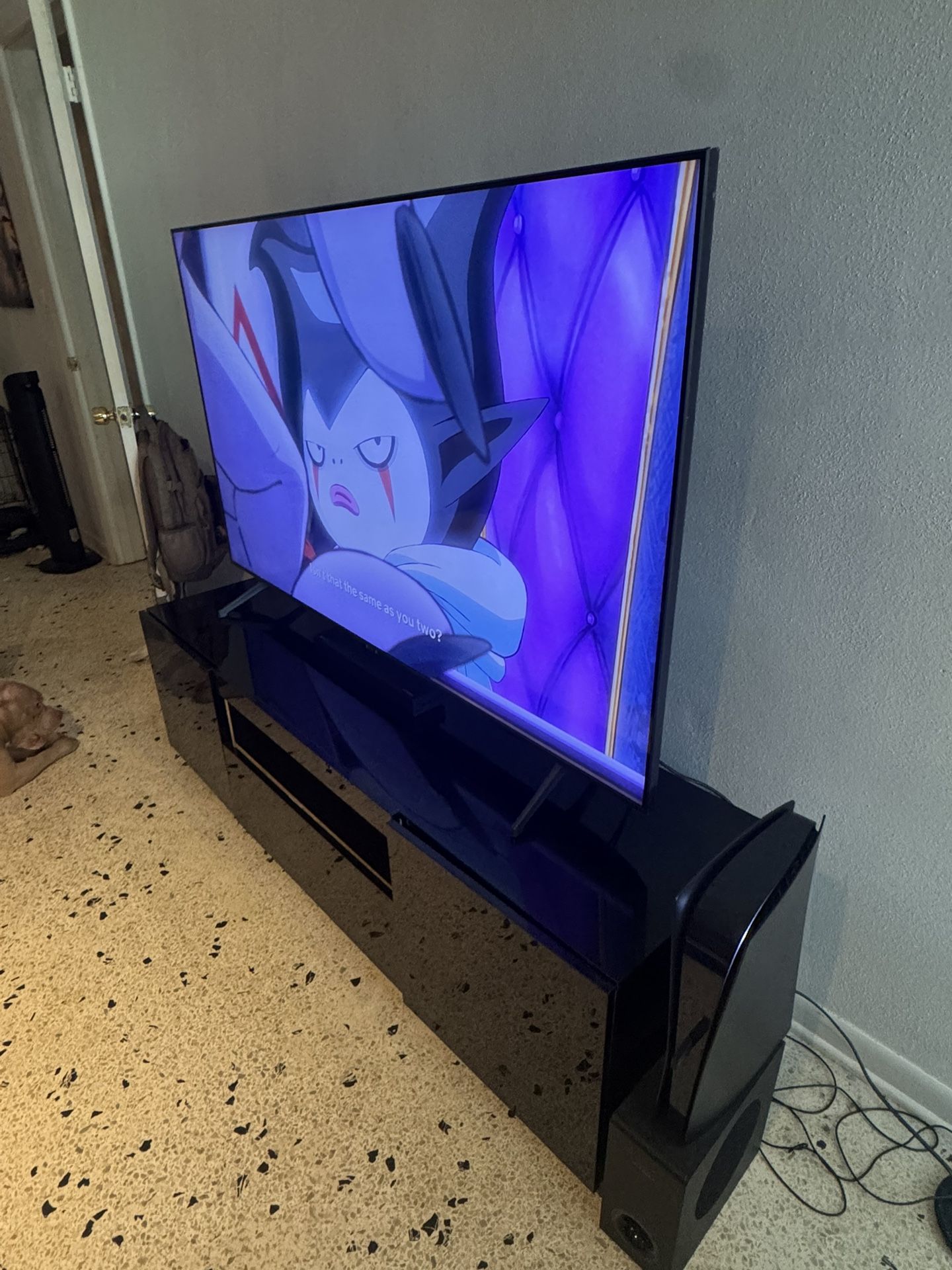 65 Inch Samsung Smart TV And Black TV Stand