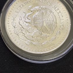 1985 Mexico 1 Onza Silver Libertad – .999 Fine Silver Plata Pura Coin
