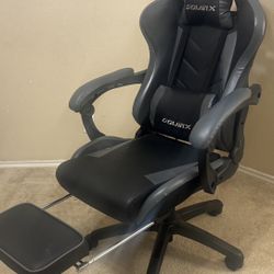 DOWNIX Gaming Office Chair Ergonomic Recliner w/ Massage Lumbar Support w/ Footrest (LS-6688)