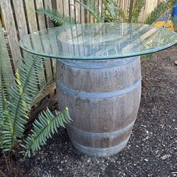 wine barrel table