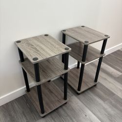 Two Small End Tables With Shelf