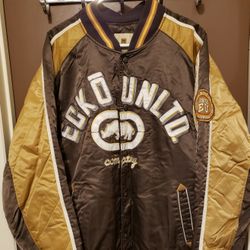 ECKO UNLTD. Stitched Satin Jacket Size Large 
