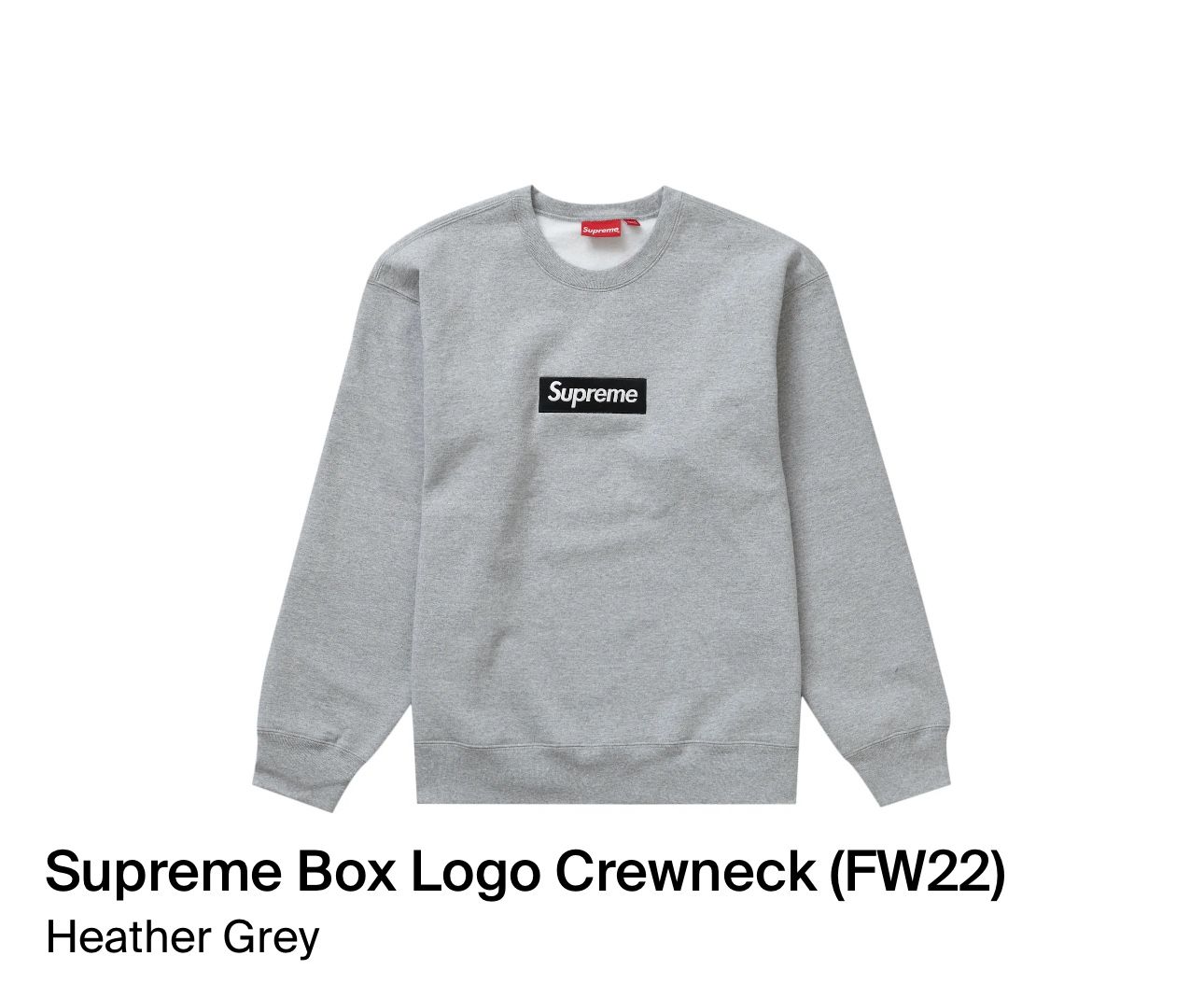 Supreme Box Logo Crewneck (FW22) Heather Grey