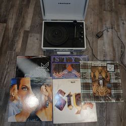 Vinyl records and record player