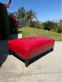 Leather ottoman bench