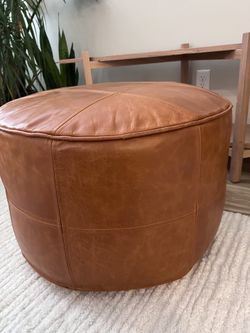 CB2 Leather Stool 