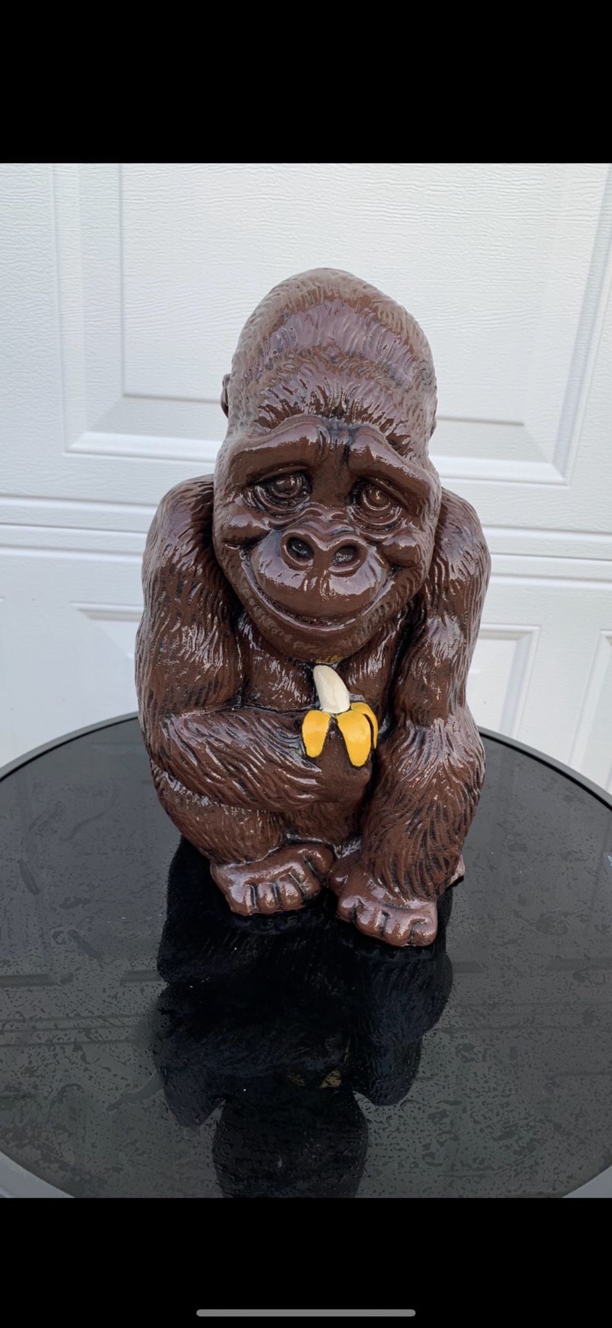 Gorilla Holding Banana statue