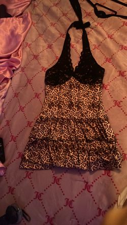 Leopard Print Halter skirt-short mini dress
