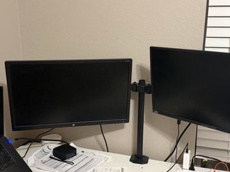 Dual Monitor Setup – Sceptre + HP + Dual Monitor Arm – $75
