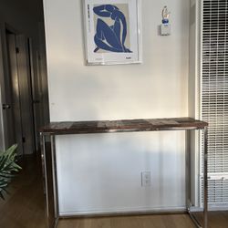 Wood And Steel Console Table 