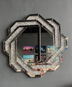 WALL MIRROR CYRSTAL ROUND 40x40
