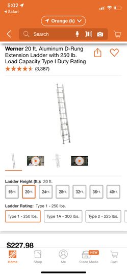 Warner 20ft Extension Ladder 