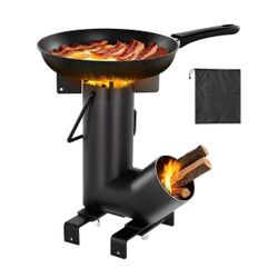 NEW Outdoor Wood Stove Camping Burner With Frying Pan Utensils