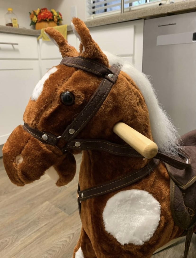 Kids Plush Ride-On Rocking Horse