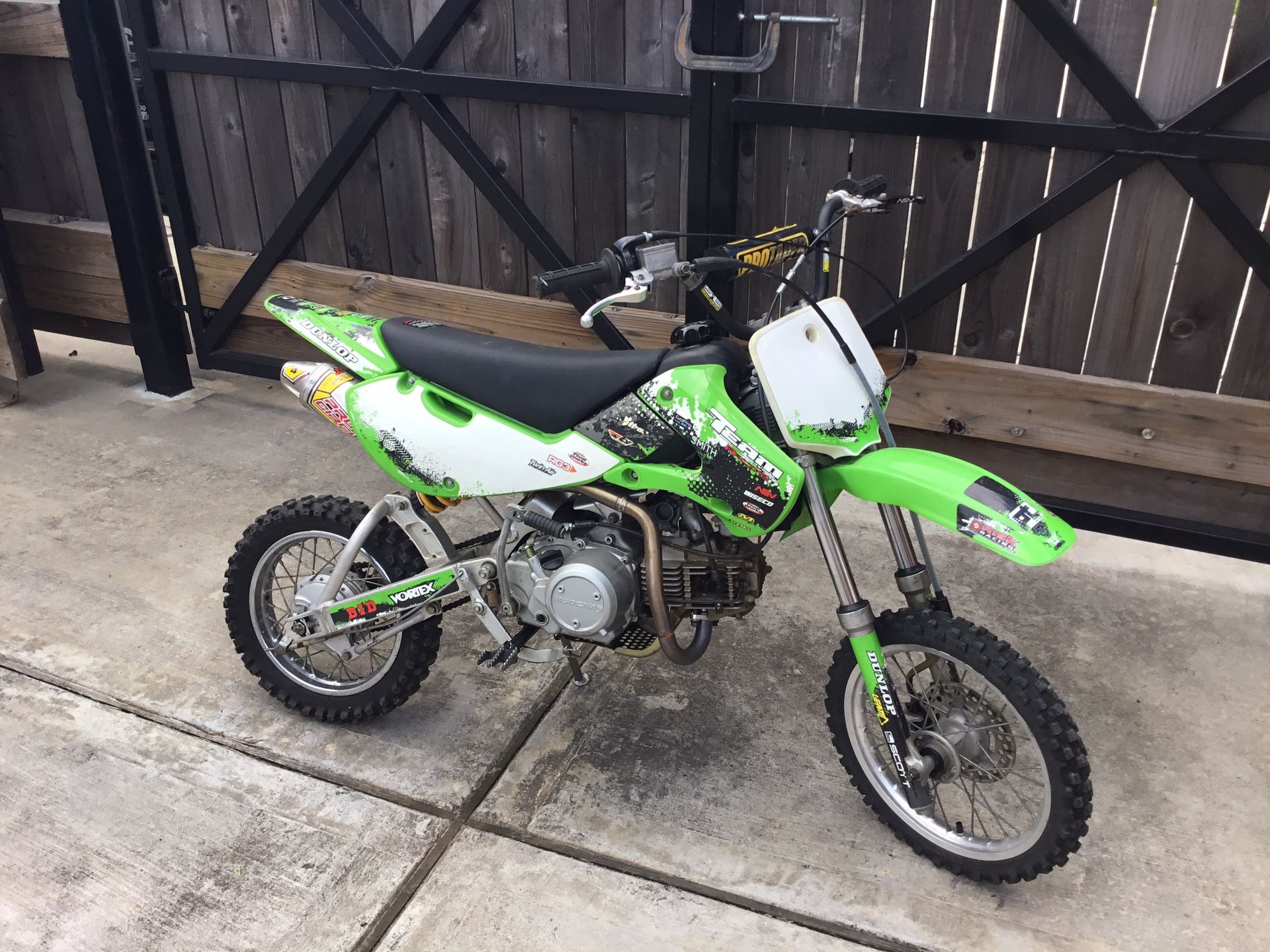 FOR SALE:  2005 Kawasaki KLX 110/with a140 kit. HIGHLY MODIFIED!!! EXCELLENT SHAPE!!!  RUNS GREAT!!!   2009 Kawasaki KLX 110 Monster Energy Edition