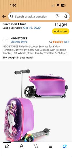 Ride-On Scooter Suitcase for Kids