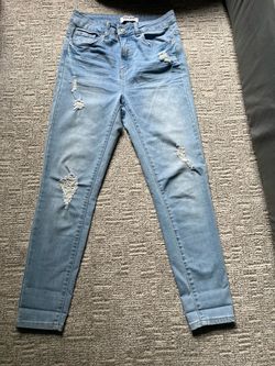 Wax Jean Collection Light Wash Distressed Skinny Jeans