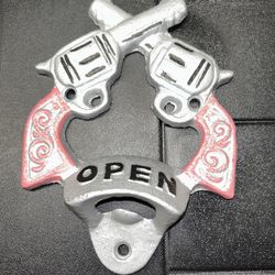 REVOLVERS METAL BOTTLE OPENER MAKES A GREAT GIFT  PINK HANDLED CHECK OUT MY PROFILE FOR MORE GREAT ITEMS  