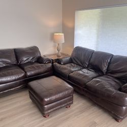 Leather Sofa and Loveseat Set