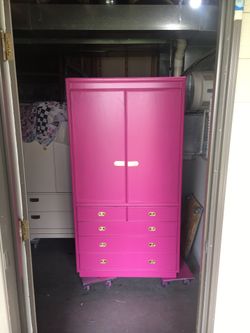 Hot pink bedroom set . Solid wood