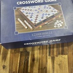Crossword Game with Rotating Wooden Board