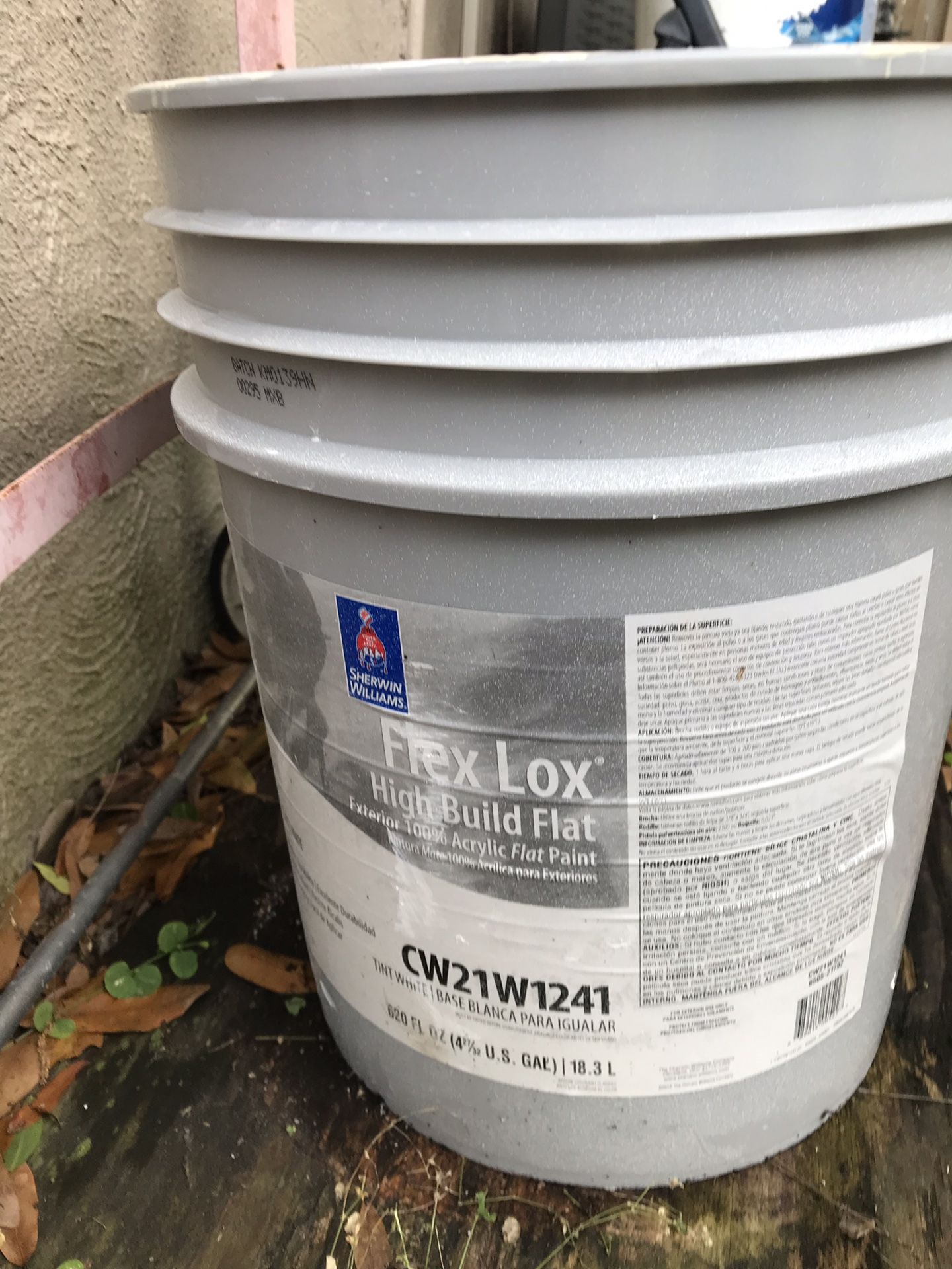 Exterior paint Sherwin Williams Paint Color Believable Buff 5 gallon paint Retails for over $200 Flex Lox is great paint for stucco and masonry.