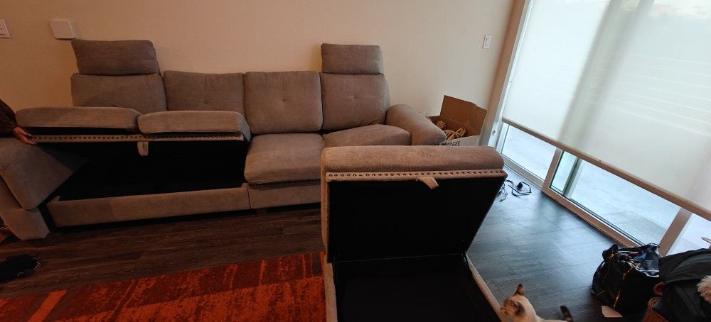 Couch With Storage And Ottoman