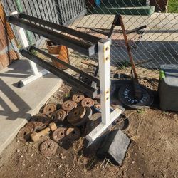 Racks Gym Weights Olympic Plates Bars Etc