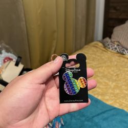 Disney Parks Collection Mickey Mouse Rainbow Rhinestones Trading Pin
