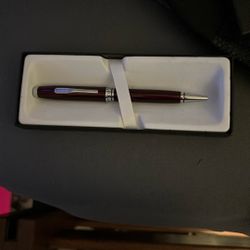 Cross Century-style ballpoint in a red lacquer finish with chrome trim