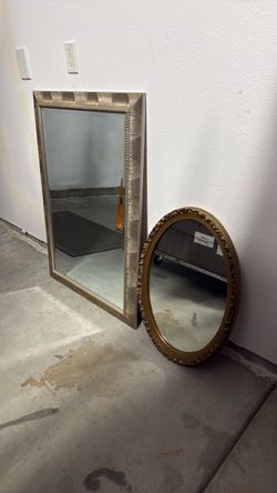 Mirror 42 x 30 PLUS Oval Gold Frame 26 x 18 Great Condition