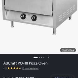Adcraft Commercial Pizza Oven Fits 2 