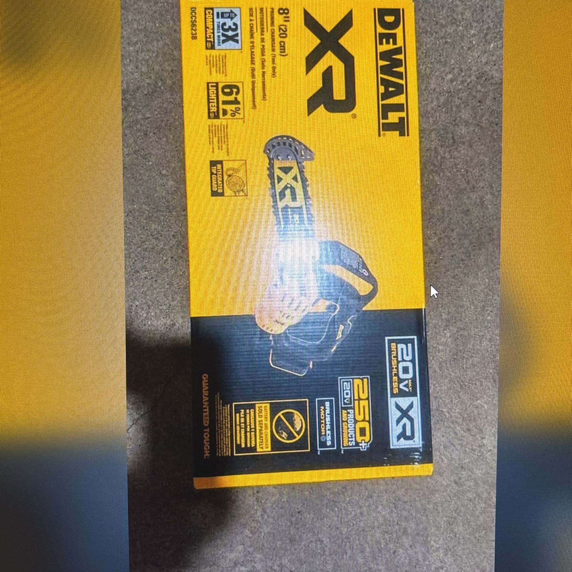 DeWalt 20V 8” Brushless Pruning Chainsaw DCCS623B