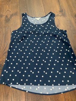 Women’s blue and white stars tank shirt size small by time and tru #3