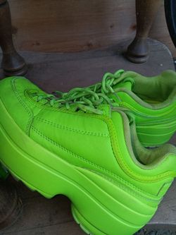 Neon Green Platform Chunky Sneakers
