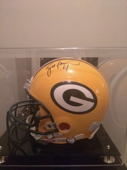 Authentic hand signed Brett favre riddell pro line helmet in mirrored case with certificate of authenticity