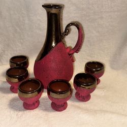 Rare Pink & Bronze Pitcher Set - Perfect for DnD nights!(negotiable)